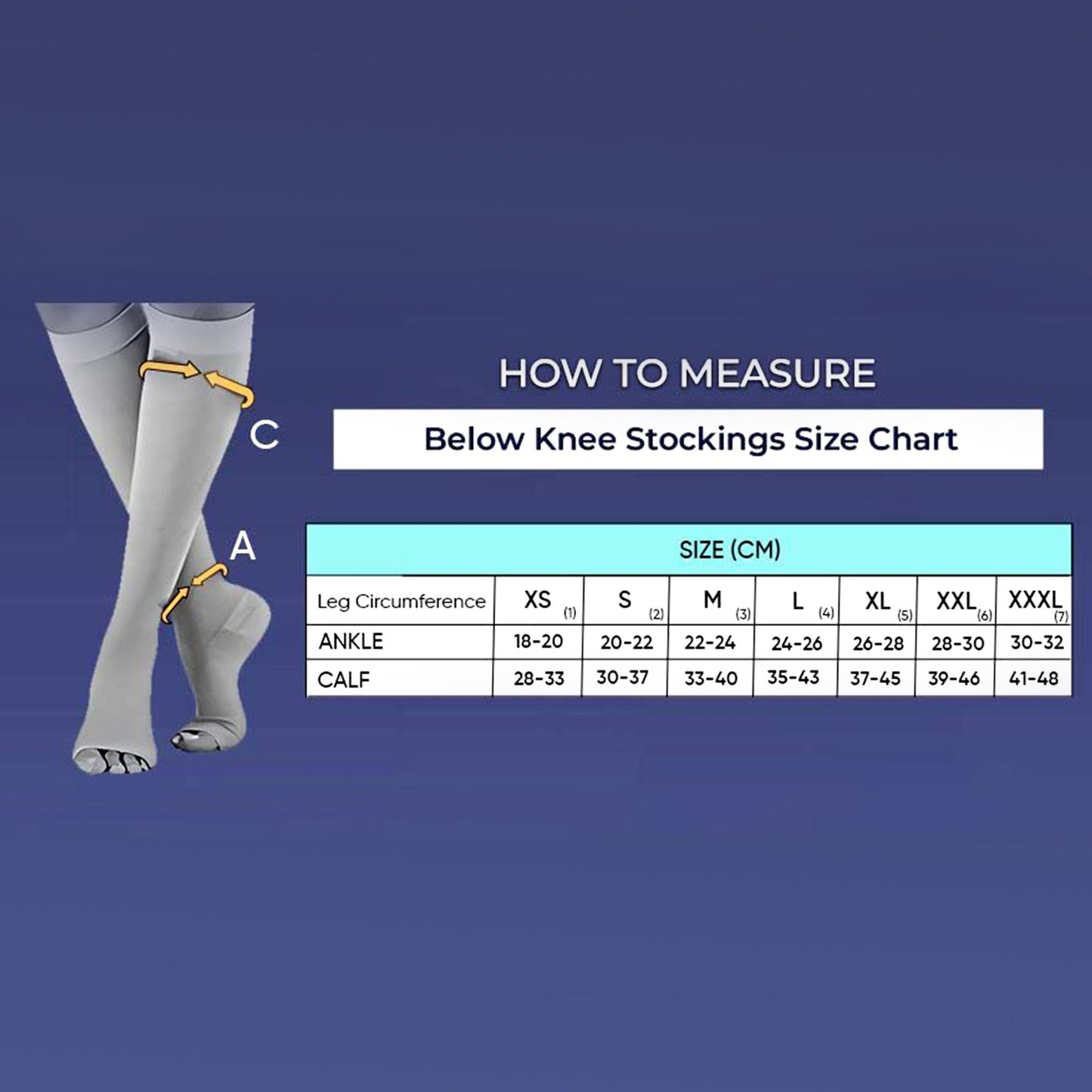 Vein Care Compression Stocking for Varicose Vein & DVT - Below Knee