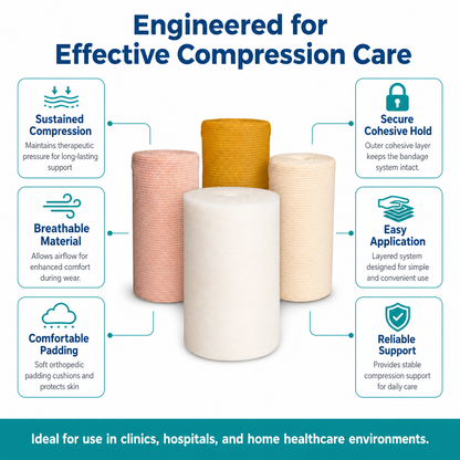 Vein CARE 4 Layer Compression Bandage for Venous Leg Ulcers