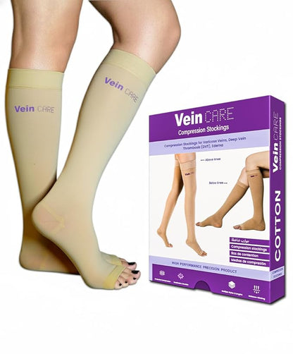 Vein CARE Below Knee Compression Stockings Class 1 for Preventive Care, 15-21 mmHg, Pair