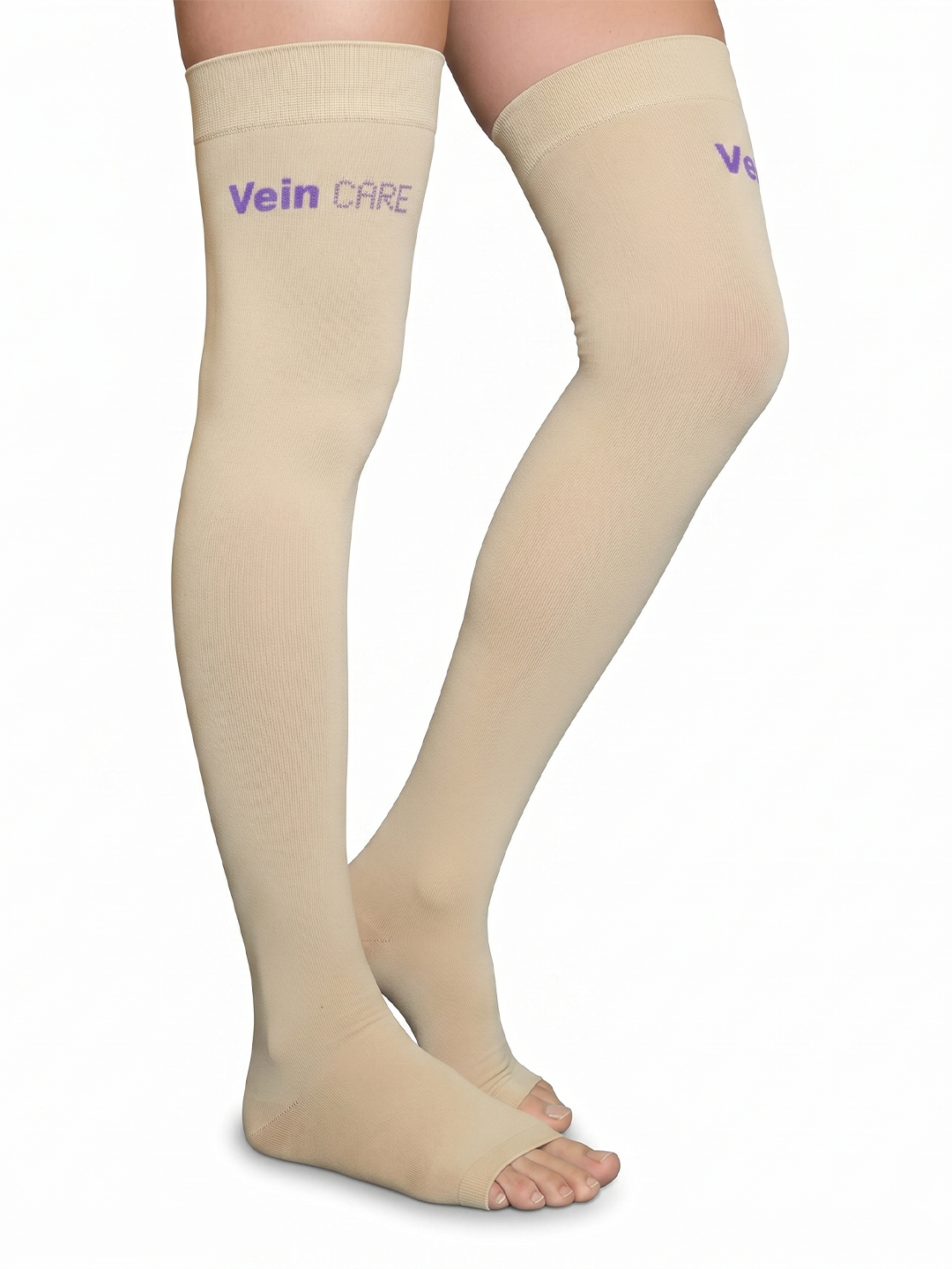 Vein CARE Above Knee Compression Stockings Class 2 for Varicose Veins & DVT, 21 -32 mmHg, Pair