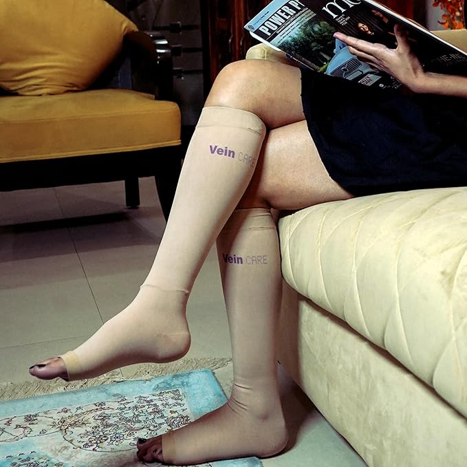 Vein CARE Below Knee Compression Stockings Class 1 for Preventive Care, 15-21 mmHg, Pair