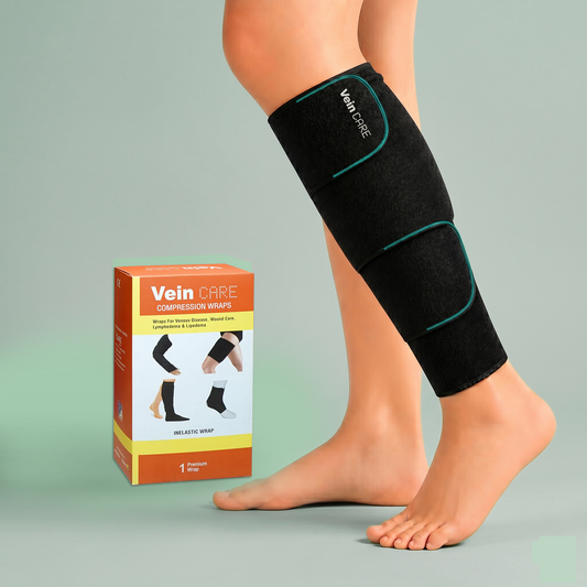 Vein CARE Compression Calf Wrap, Leg and Calf Support for Varicose Veins, Pain Relief, Running, Gym, Sports, 30-50 mmHg, Set of 1