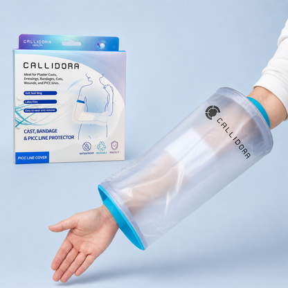 Callidora PICC Line Cast Cover, Silicone, Waterproof, Reusable protector for casts, Latex-Free, For Shower, Bath and Rain, Sealed, Universal Size, 1 Unit