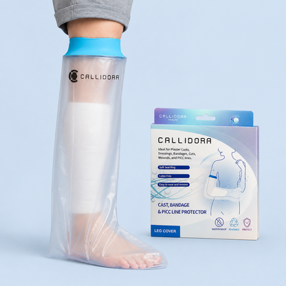 Callidora Leg Cast Cover, Silicone, Waterproof, Reusable protector for casts, Latex-Free, For Shower, Bath and Rain, Sealed, Universal Size, 1 Unit