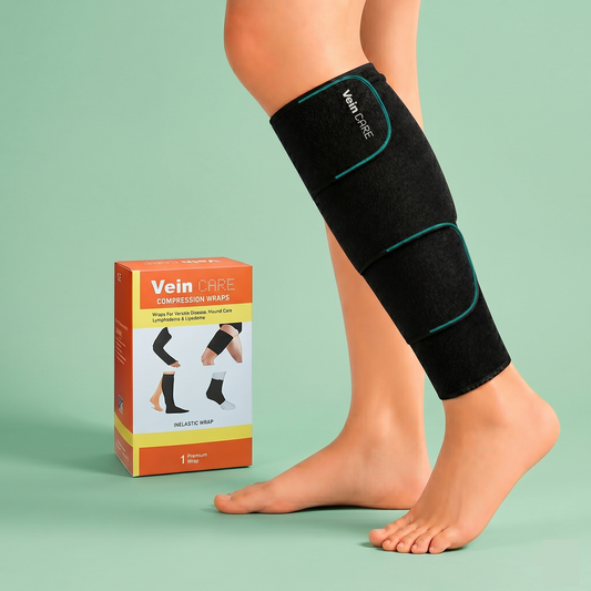 Vein CARE Compression Calf Wrap, Leg and Calf Support for Varicose Veins, Pain Relief, Running, Gym, Sports, 30-50 mmHg, Set of 1